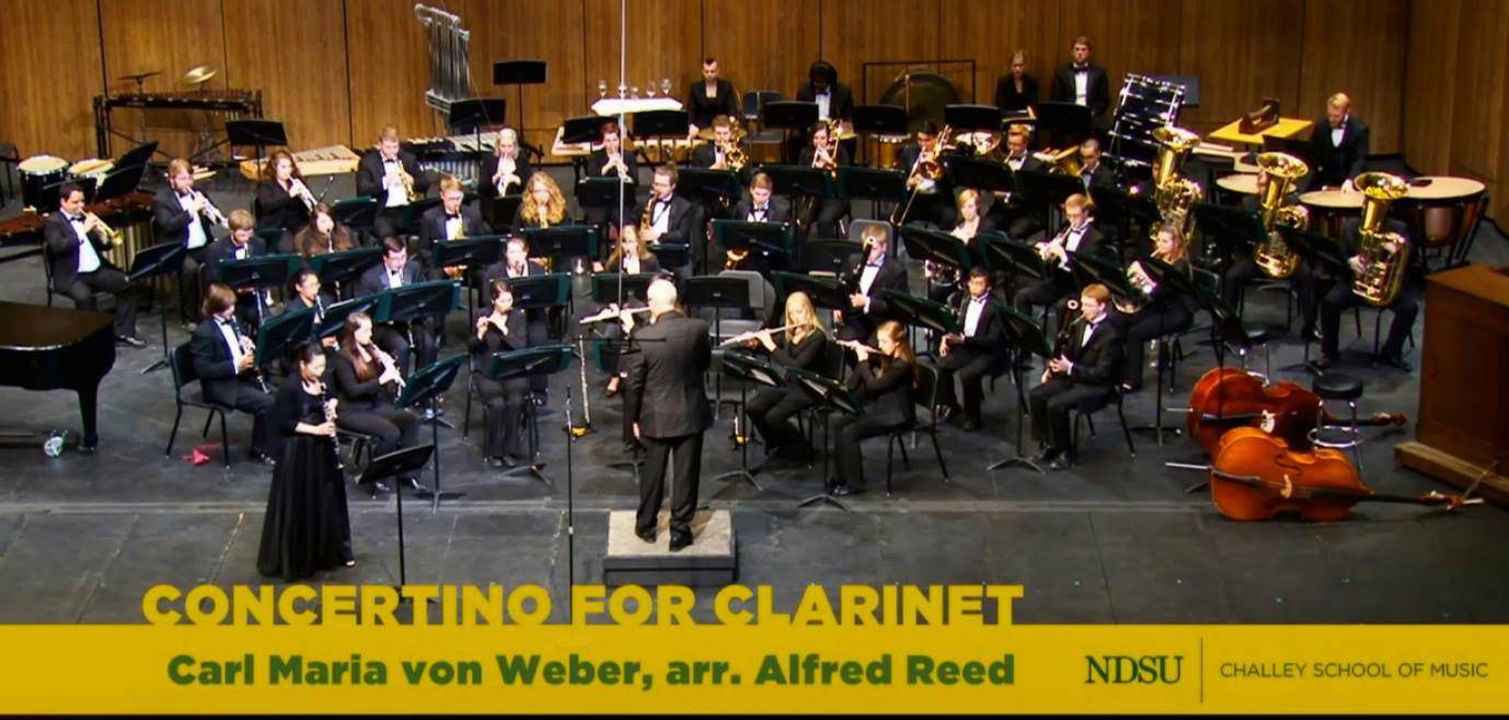 Performing Weber Concertino with NDSU Wind Symphony